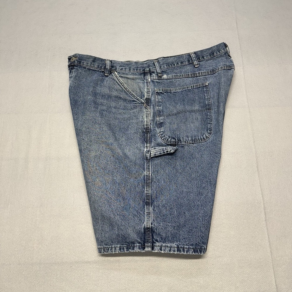 VTG Y2K Wrangler Jorts Rugged Wear Mens 40 Blue Denim Carpenter Shorts Relaxed - Picture 15 of 16